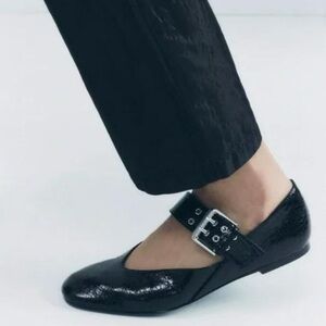 Zara Buckle Mary Jane Flats